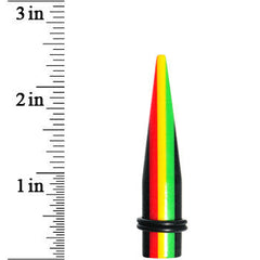 1/2 Acrylic Rasta Stripes Straight Taper