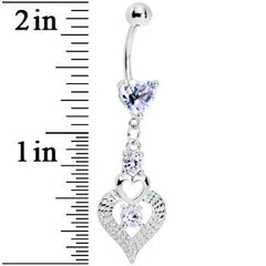 Lavender Gem Lavish Heart Drops Belly Ring