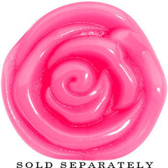 7/8 Pink Rose Flower Acrylic Saddle Plug