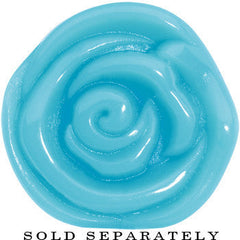 1 inch Blue Rose Flower Acrylic Saddle Plug