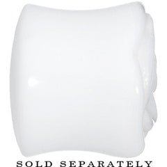 18mm White Rose Flower Acrylic Saddle Plug