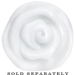 20mm White Rose Flower Acrylic Saddle Plug