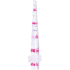Clear Acrylic Glitter Pink Heart Confetti Taper 8G to 16mm