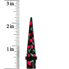00G Black Acrylic Red Cherry Logo Taper