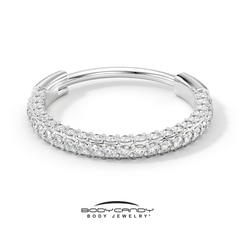 18G Implant Grade Titanium Triple Sided Micro Gem Hinged Nose Hoop