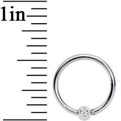 16G 3/8 Clear Crystal BCR Captive Ring