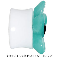 20mm Acrylic Aqua Flower Saddle Plug
