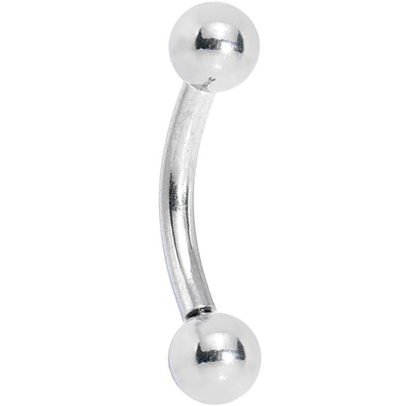 14G 3/8 Stainless Steel Single Side Internal Threading Curved Barbell