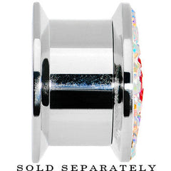 9/16 Stainless Steel Aurora Gem Red Heart Screw Fit Plug
