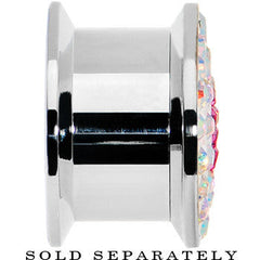 9/16 Stainless Steel Aurora Gem Pink Heart Screw Fit Plug