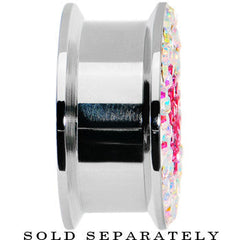 20mm Stainless Steel Aurora Gem Pink Heart Screw Fit Plug