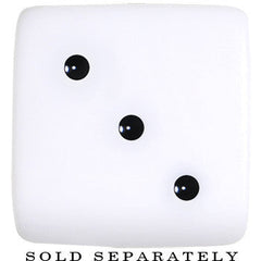 18mm White Acrylic Square Dice Saddle Plug