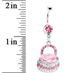 Pink Gem Pretty Purse Dangle Belly Ring
