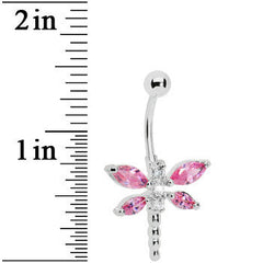 Radiant Pink Dragonfly Belly Ring