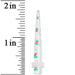 4G Clear Acrylic Glitter Cherry Confetti Taper