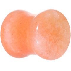 00G Peach Jade Semi Precious Stone Saddle Plug Set