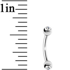 16G 5/16 Clear Gem Internally Threaded Eyebrow Ring