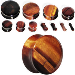 3/4 Red Tiger Eye Natural Stone Plug