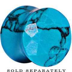 5/8 Turquoise Semi Precious Stone Faceted Double Flare Plug