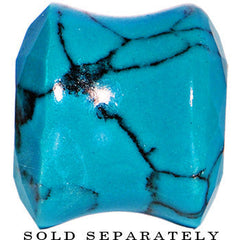 1/2 Turquoise Semi Precious Stone Faceted Double Flare Plug