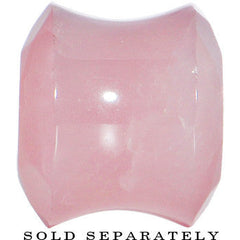 4G Rose Flower Quartz Semi Precious Stone Faceted Double Flare Plug
