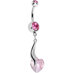 Pastel Pink Gem Heart Trail Belly Ring