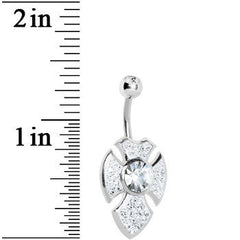Crystalline Gem Latin Cross Belly Ring