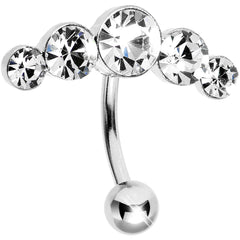 Crystalline Gem Five Across Top Mount Belly Ring