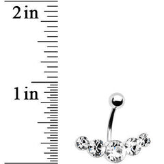 Crystalline Gem Five Across Top Mount Belly Ring