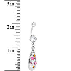 Multi-Color Gem Elegant Teardrop Dangle Belly Ring