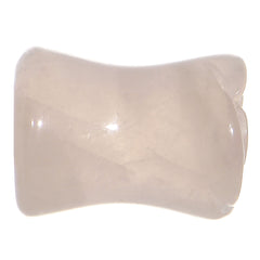 0G Natural Rose Quartz Blooming Flower Stone Saddle Plug Set