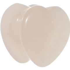 9/16  Natural Rose Quartz Sweet Heart Stone Saddle Plug Set