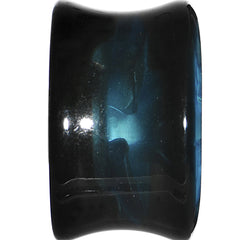 18mm Black Acrylic Aqua Metallic Rose Flower Plug
