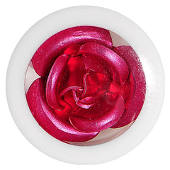 00G White Acrylic Pink Metallic Rose Flower Plug
