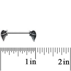 14G 5/8 Angles Wings Barbell Nipple Ring Set