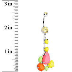 Yellow Gem Neon Jumble Dangle Belly Ring