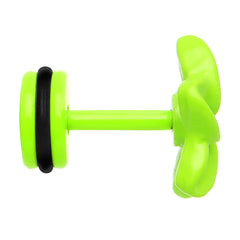 Green Neon Enamel Swirling Star Cheater Plug