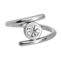 14G 7/16 Clear CZ Gem Coil Twist Belly Ring