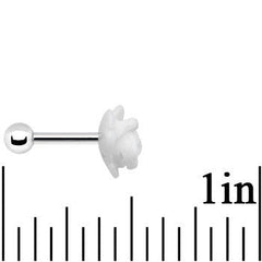 16G 1/4 White Acrylic Rose Flower Tragus Cartilage Earring