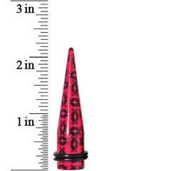 1/2 Black Mustaches Red Acrylic Taper Ear Plug