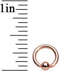 16G 1/4 Rose Gold Plated BCR Captive Ring