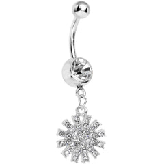 Clear Gem Summertime Sunburst Dangle Belly Ring