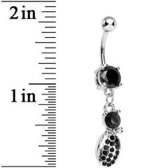 Black Gem Lady Bug Luck Dangle Belly Ring