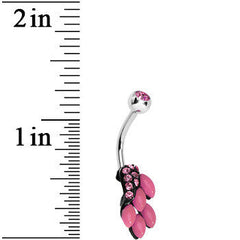 Pink Gem and Fruit on the Vine Belly Ring