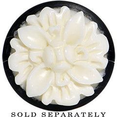 9/16 Organic Buffalo Horn White Bone Frasera Flower Saddle Plug