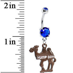 Double Blue Gem Hump Day Camel Dangle Belly Ring
