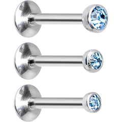 16G 5/16 Aqua Gem Helix Cartilage Barbell 3 Pack Set