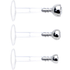 16G 5/16 Clear Gem Bioplast Triple Forward Helix Barbell 3 Pack Set