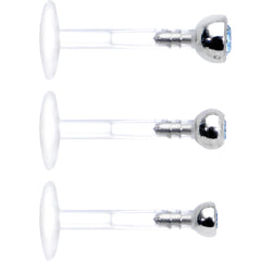16G 5/16 Aqua Gem Bioplast Triple Forward Helix Barbell 3 Pack Set