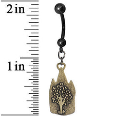 Black Cat and the Red Door Cafe Dangle Belly Ring